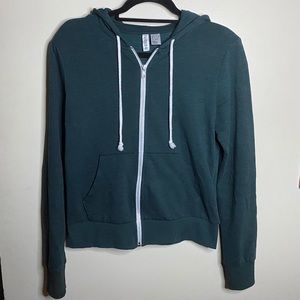 H&M Dark Green Zipper Hoodie